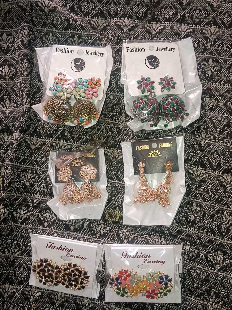 Set of 6 Pairs Fashion Earrings