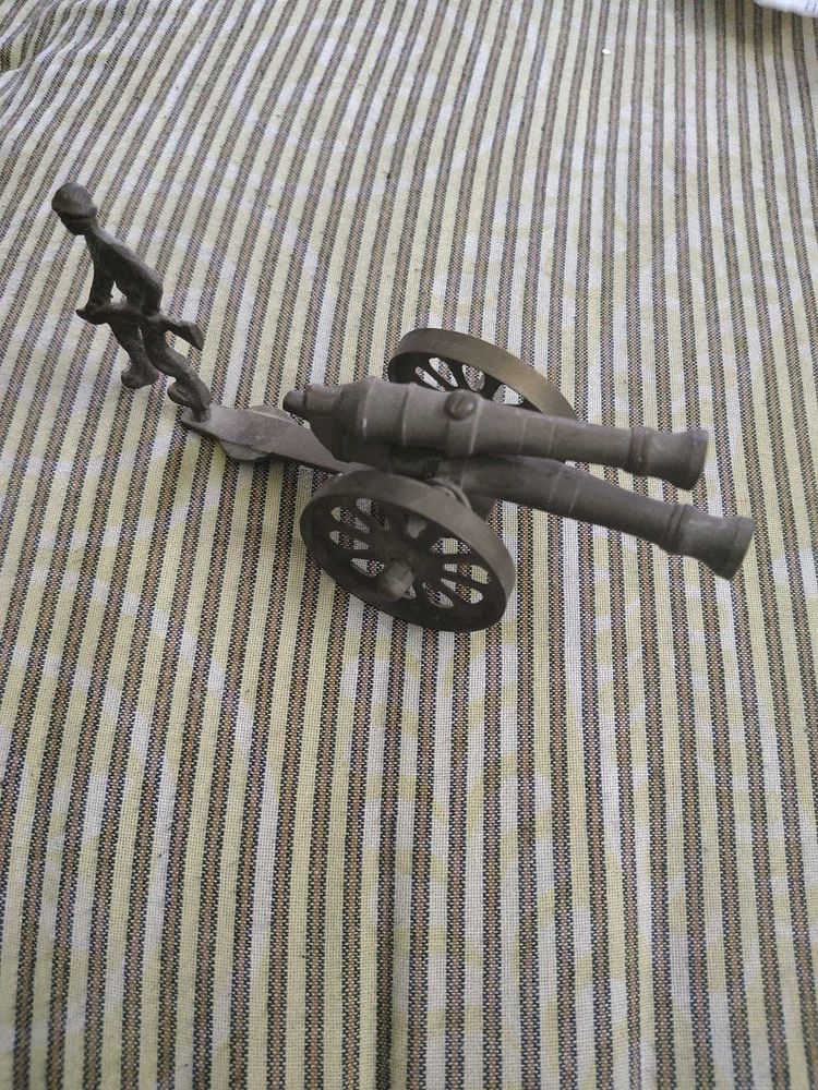 Vintage Brass Cannon Figurine