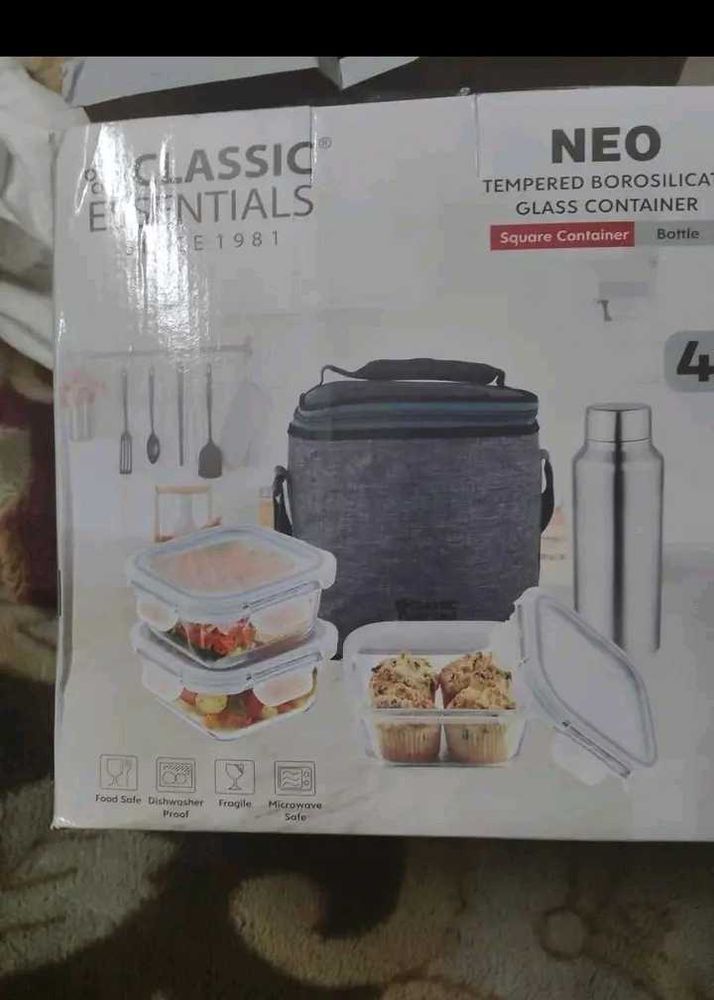 Classic Essentials neo glass lunch box set new wit