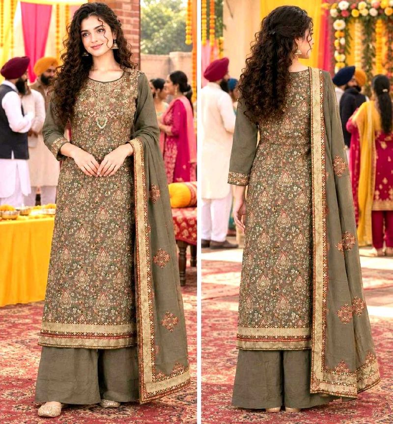 fresh dress banarasi plazzo suit dupatta