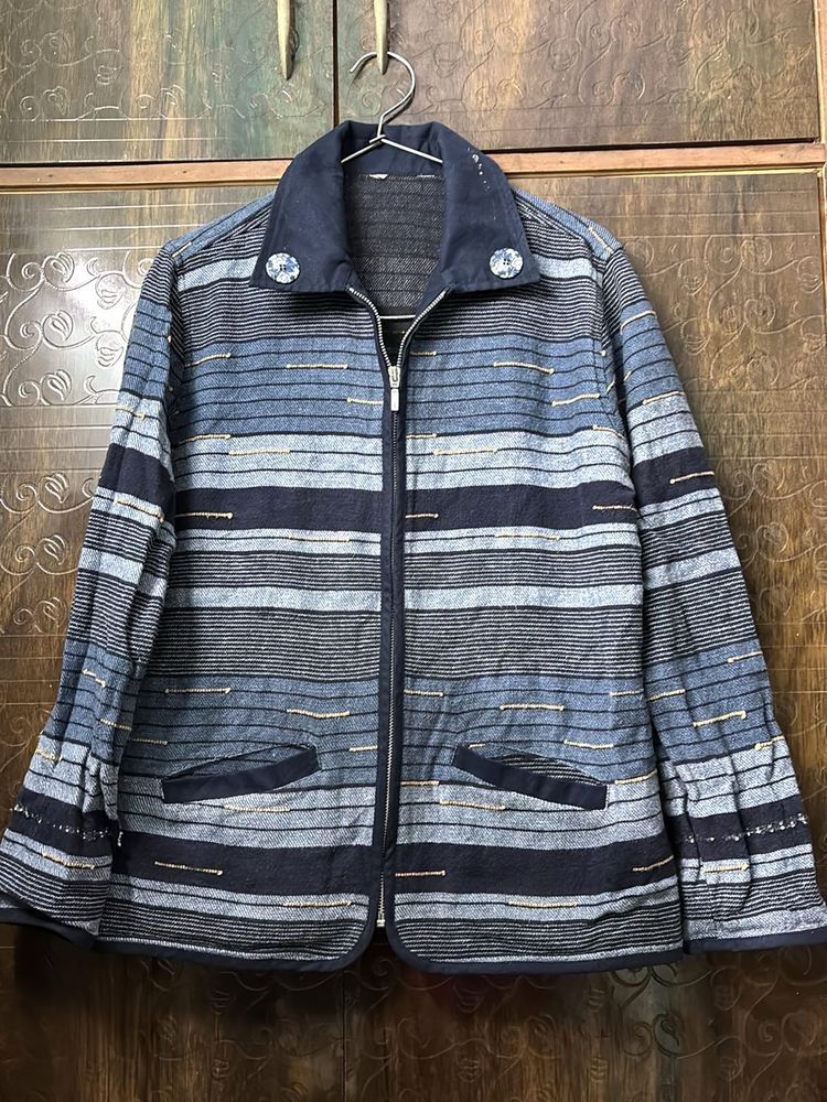 Striped Zip-Up Jacket