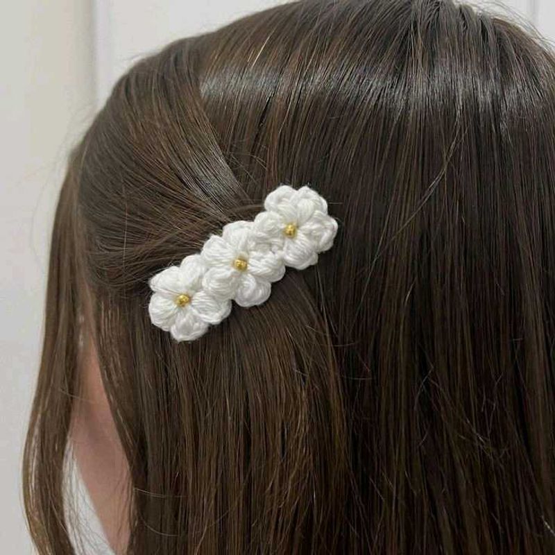 Handmade Crochet Flower Hair Clip