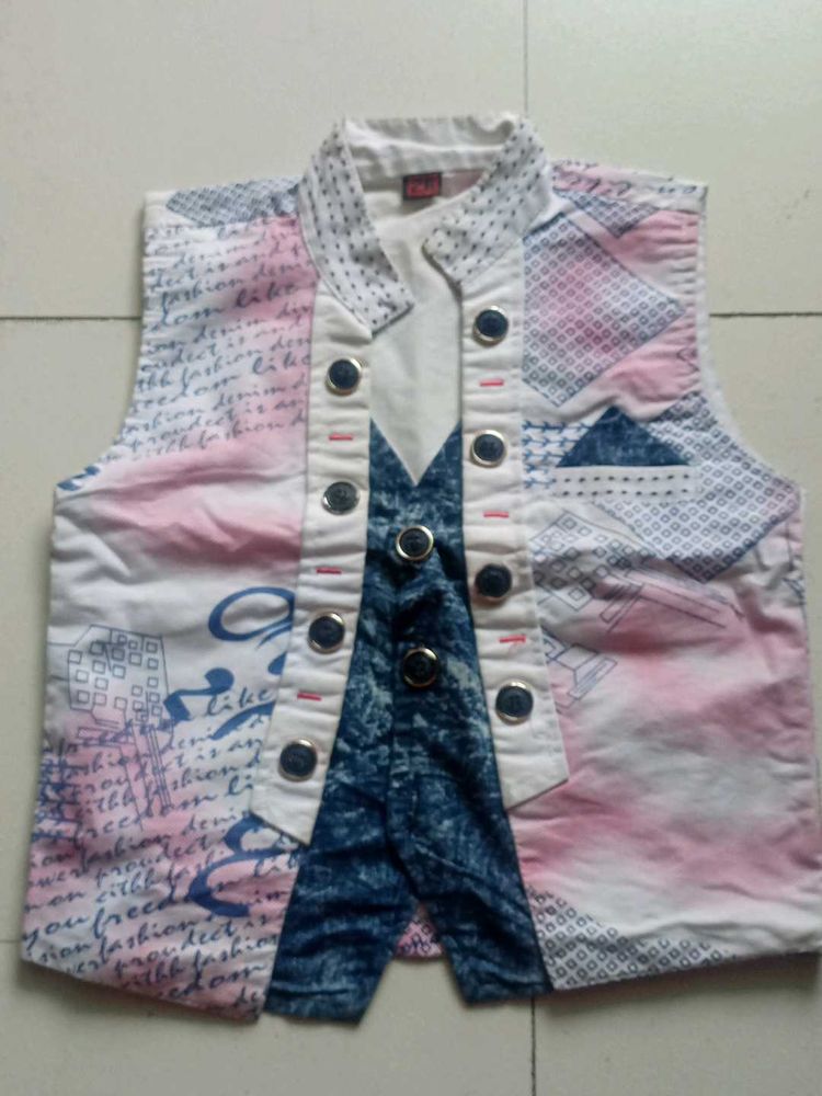 Unique Printed Sleeveless jacket only