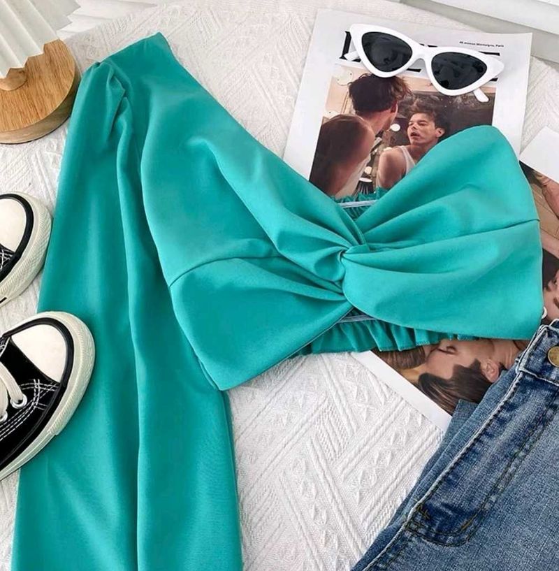 Teal Crop Top