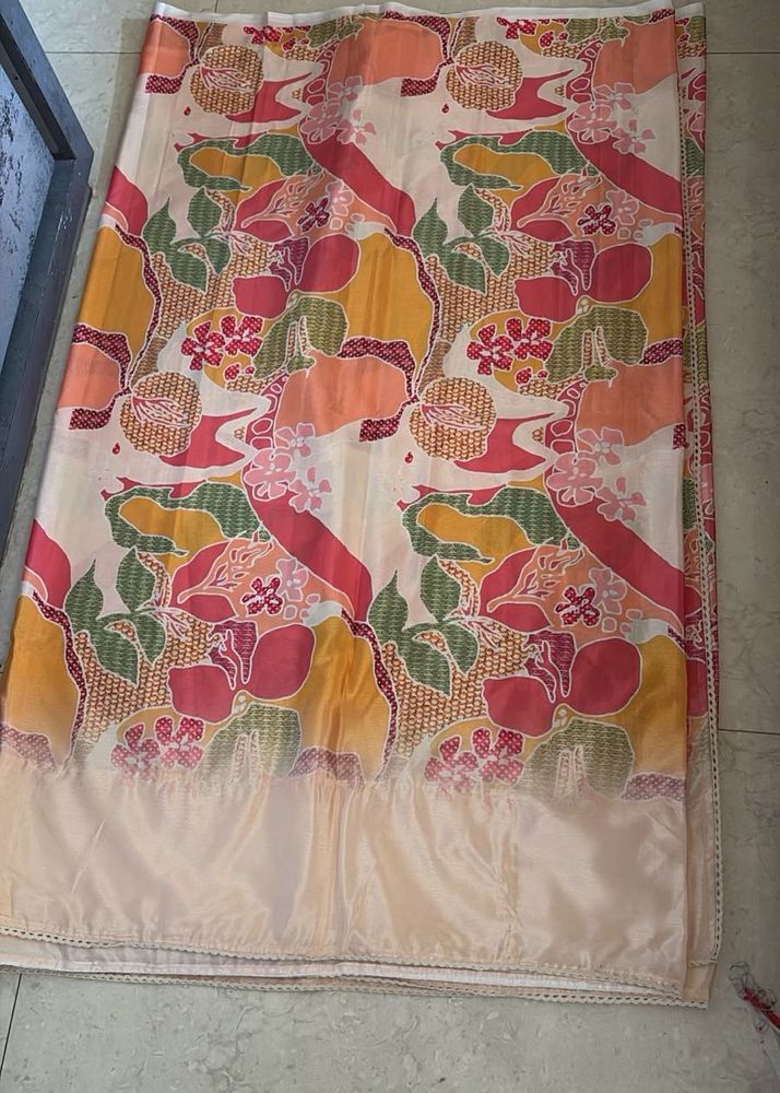 Vibrant Floral Print Saree