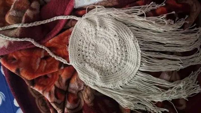 Handmade Crochet Fringe Bag