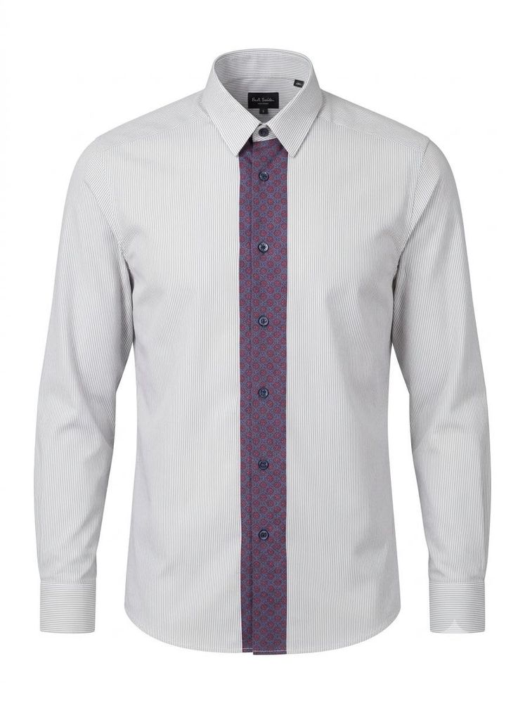 PAUL SMITH Contrast Placket Pinstripe Dress Shirt