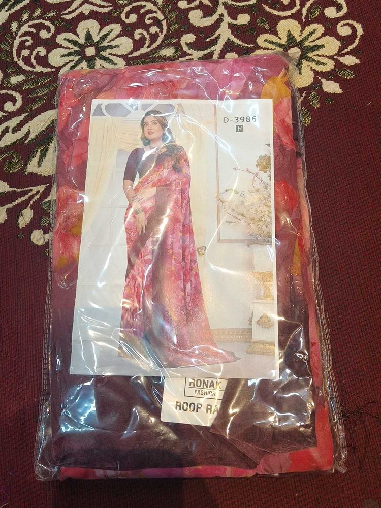Beautiful Pink Fancy and Floral Saree