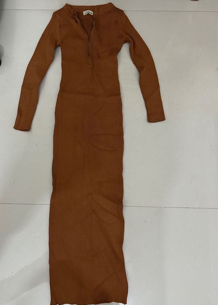 Ribbed Knit Midi Dress