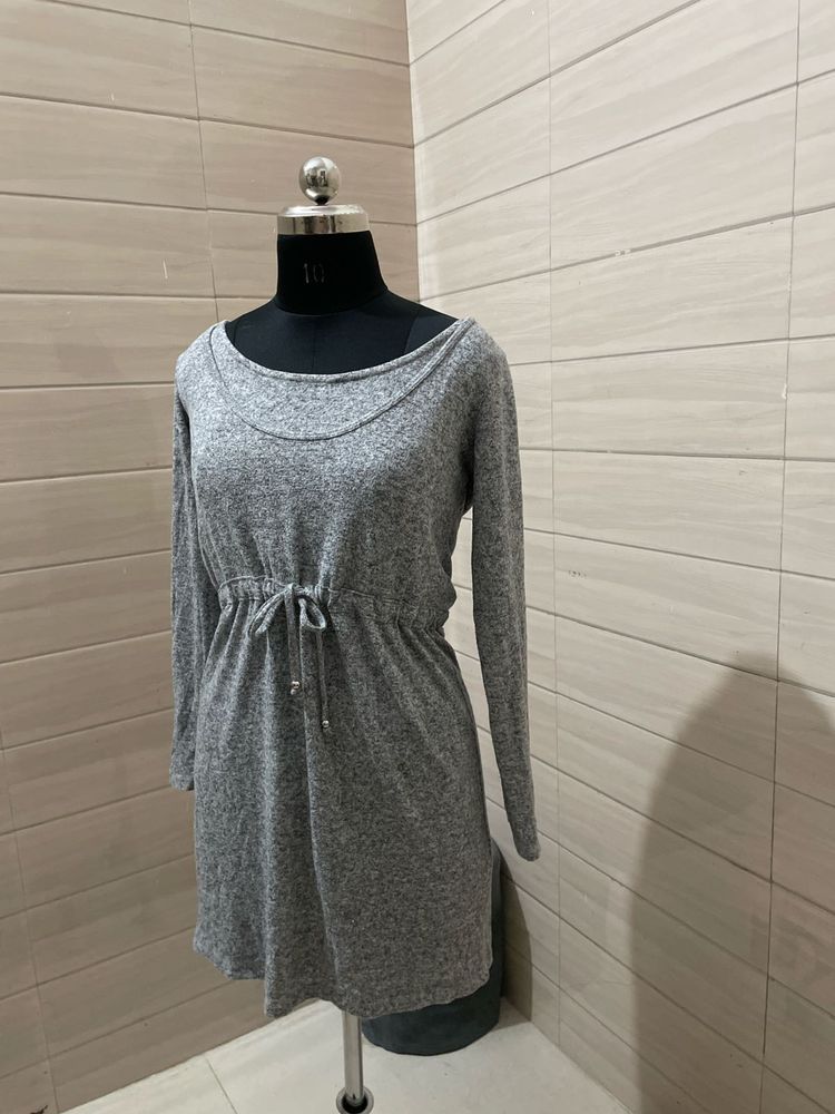 H&amp;M Gray Long Sleeve Dress