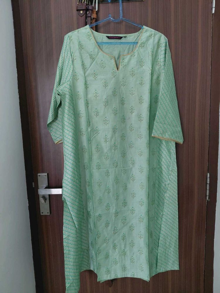 Elegant Mint Green Printed Kurta
