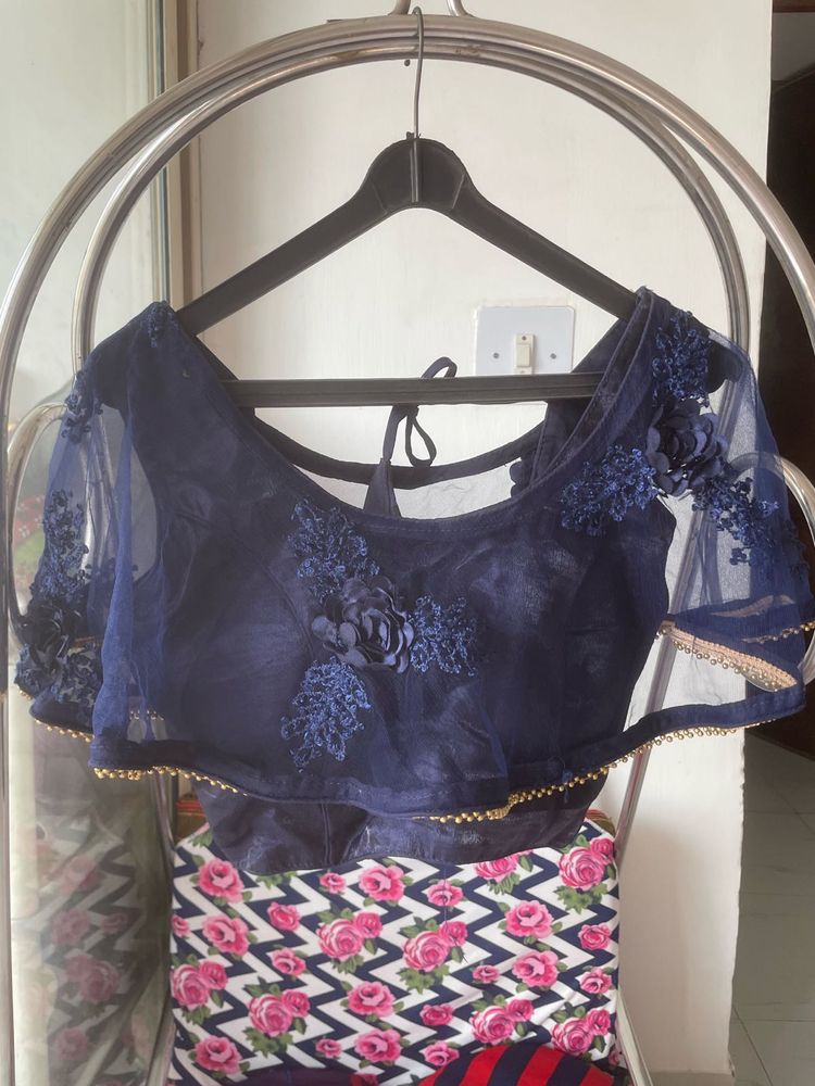 Elegant Navy Blue Blouse