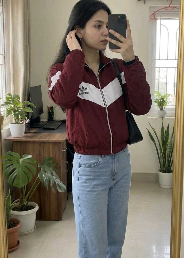 Maroon Adidas Track Jacket