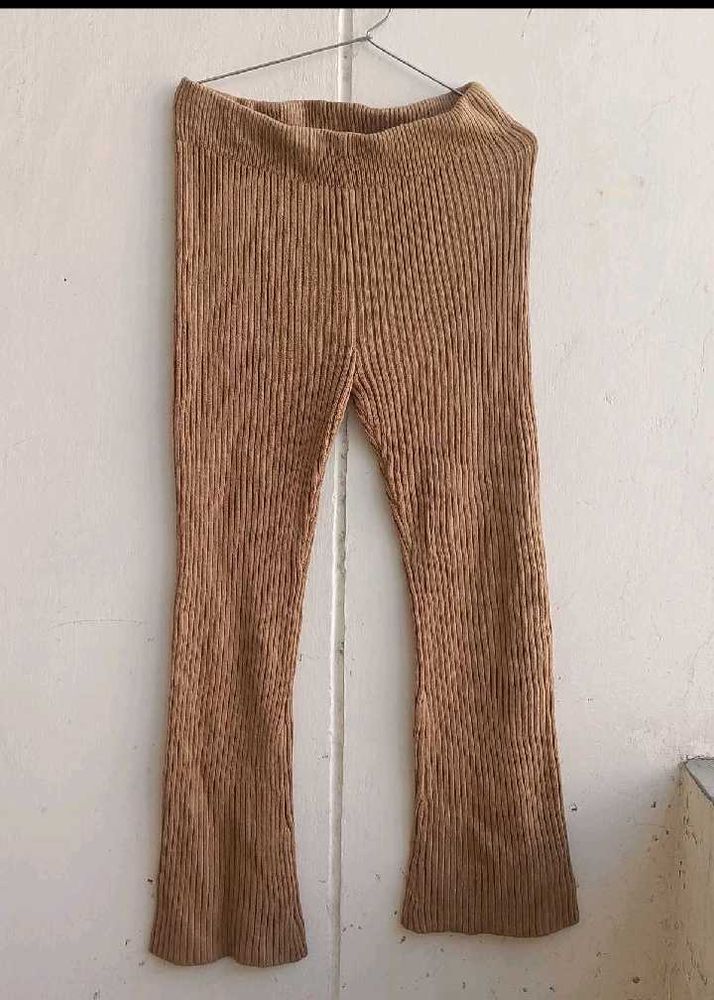 Ribbed Knit Flare Pants
