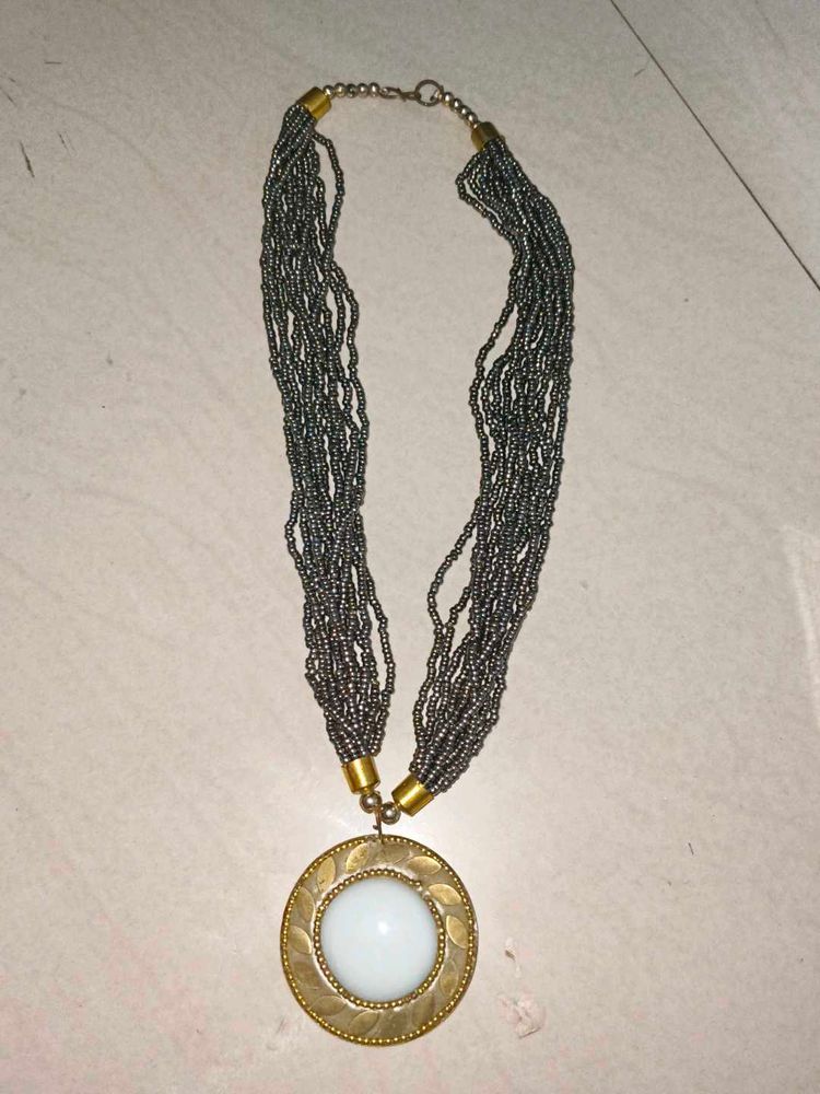 Statement Necklace with Round Pendant