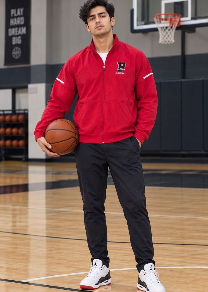 ADIDAS RED  Zip-Up Basketball Jacket