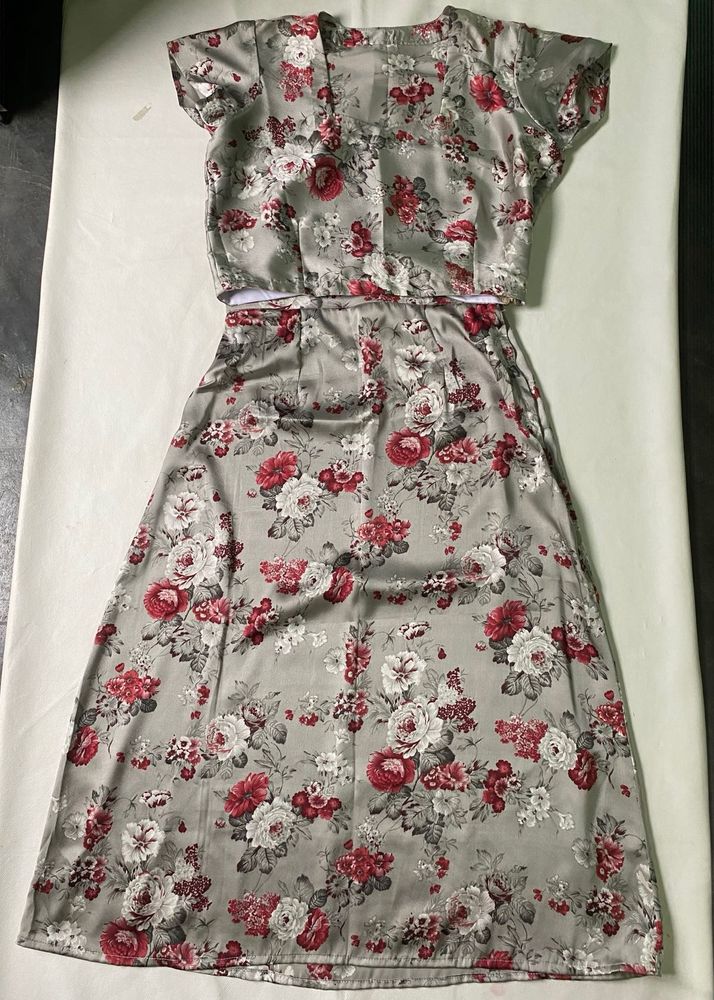 Floral Print Ethnic Gown