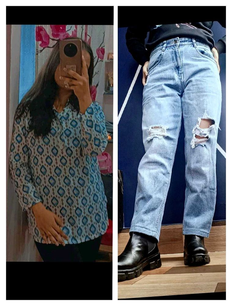 jeans &amp; short kurti combo