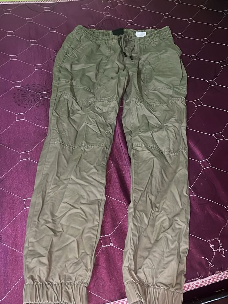 Olive Green Cargo Joggers