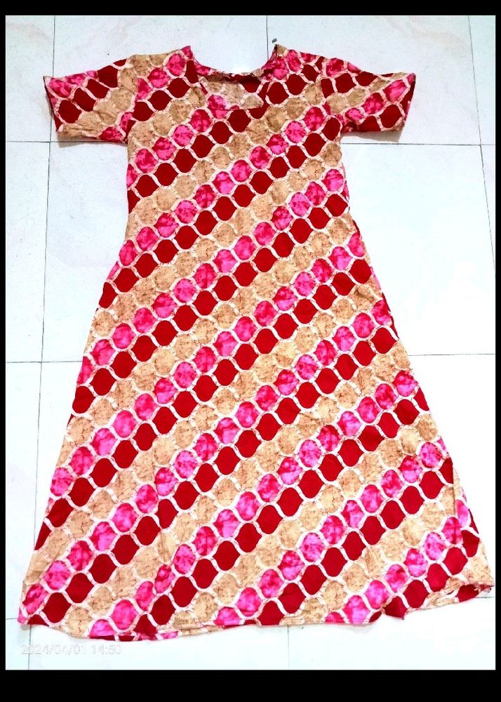 Red &amp; Pink Print Dress