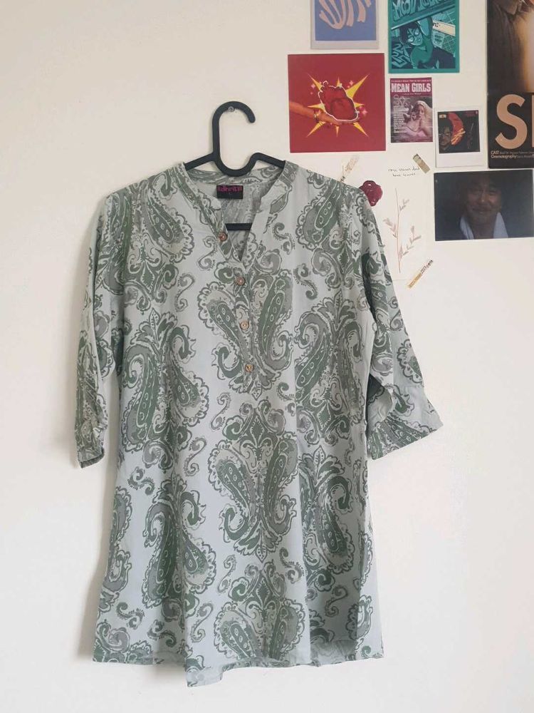 Stylish Paisley Print Kurta Top