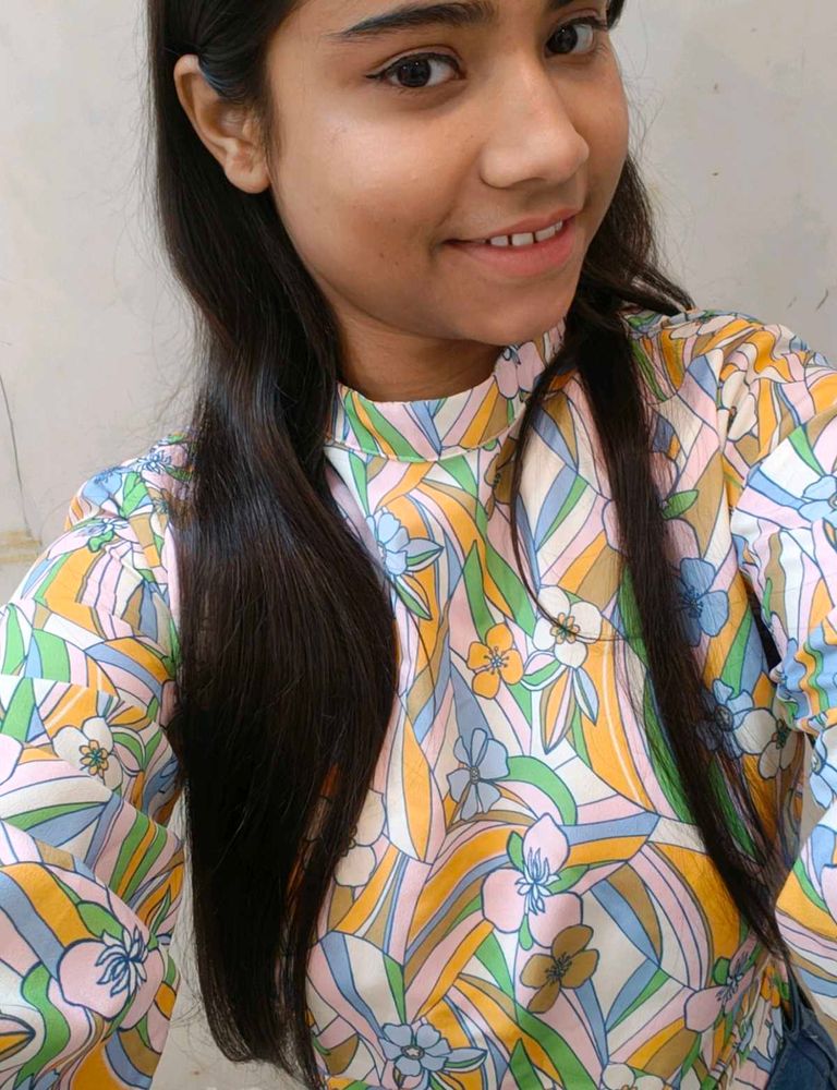 Retro Floral Print Top