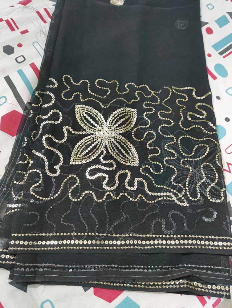 Black Embellished saree