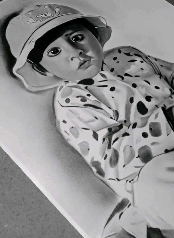 Cute Baby Girl portrait sketch draw