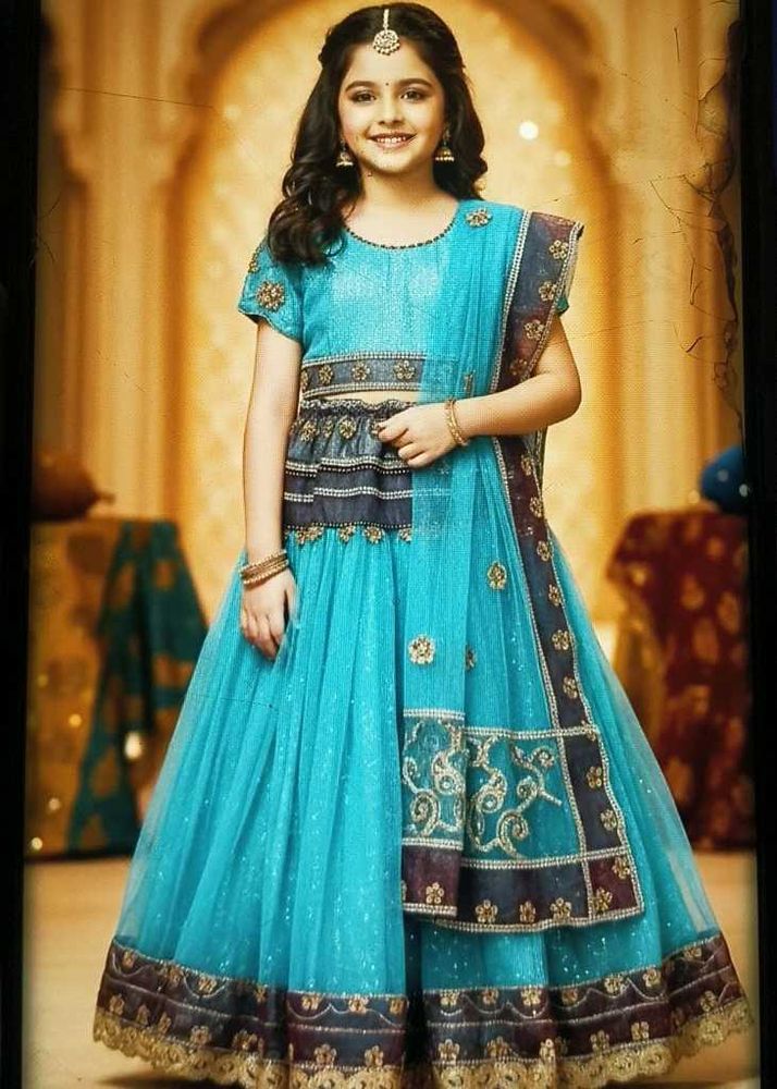 Beautiful girls net Blue Lehenga Choli