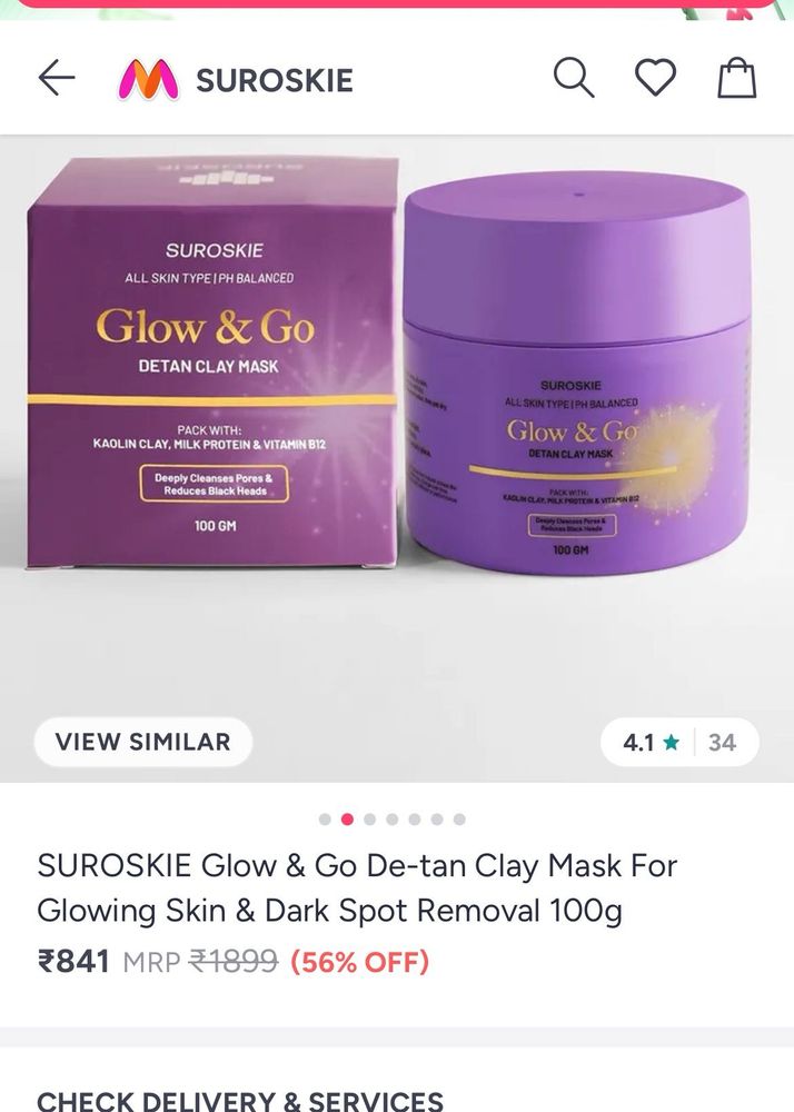 SUROSKIE Glow &amp; Go De-tan Clay Mask