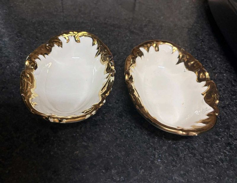 Italian Gold Trimmed Porcelain Bowls(Set of 2)