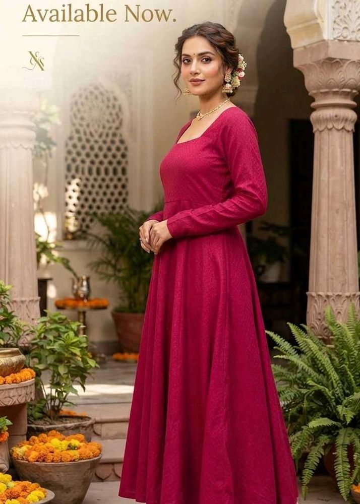 Elegant Pink Ethnic Gown perfect for L/XL