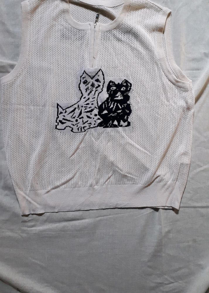 Mesh Half Sweater/vest