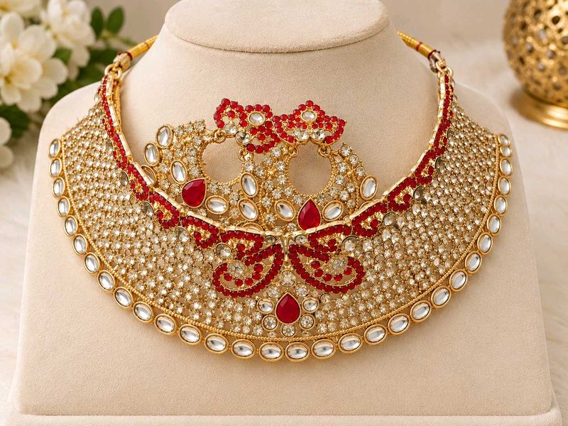 Exquisite Kundan Necklace &amp; Earring Set