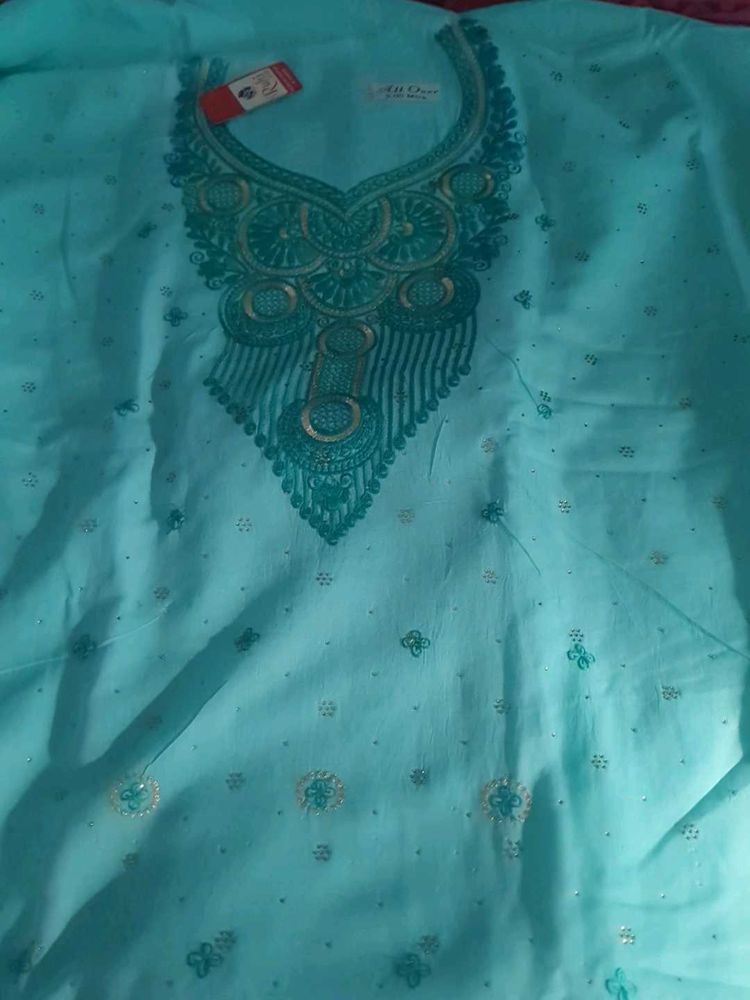 Cotton Unstitched Suit Combo | Sky Blue + Daily We