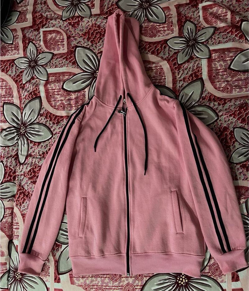 Thick Pink Zip-Up Hoodie