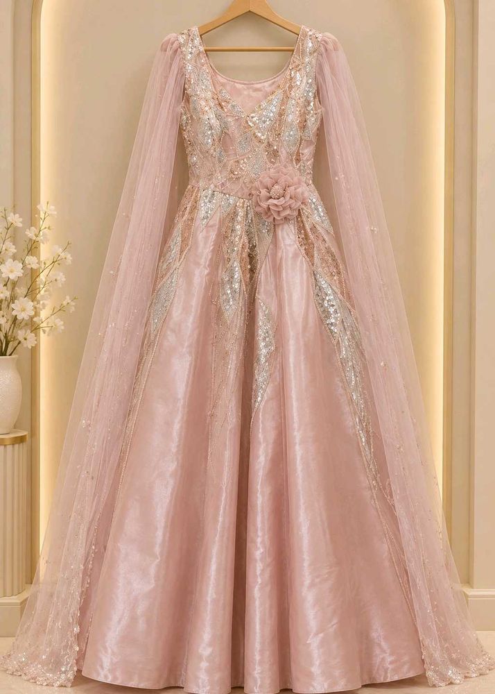 Elegant Pink Embellished Gown