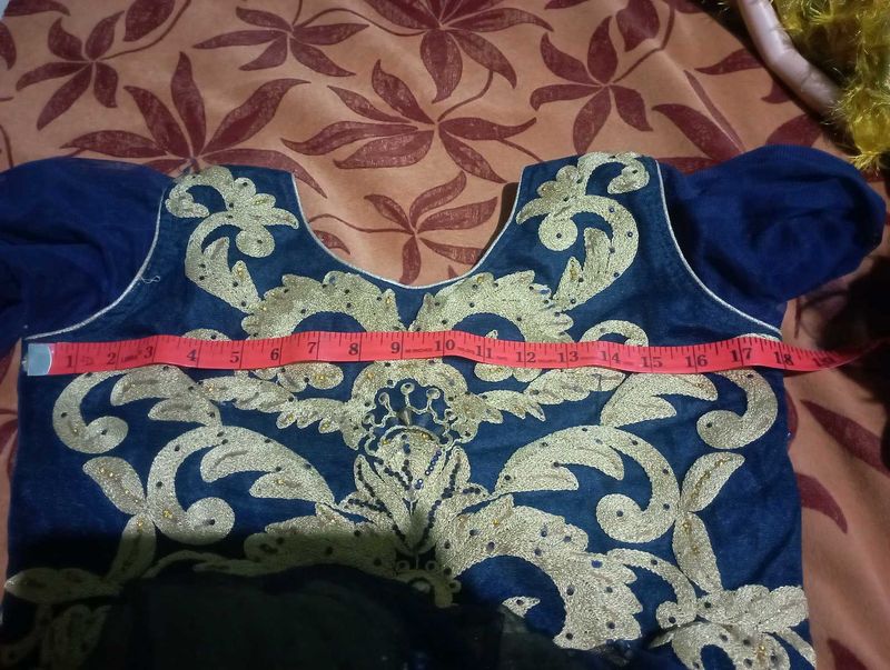Blue Embroidered Top