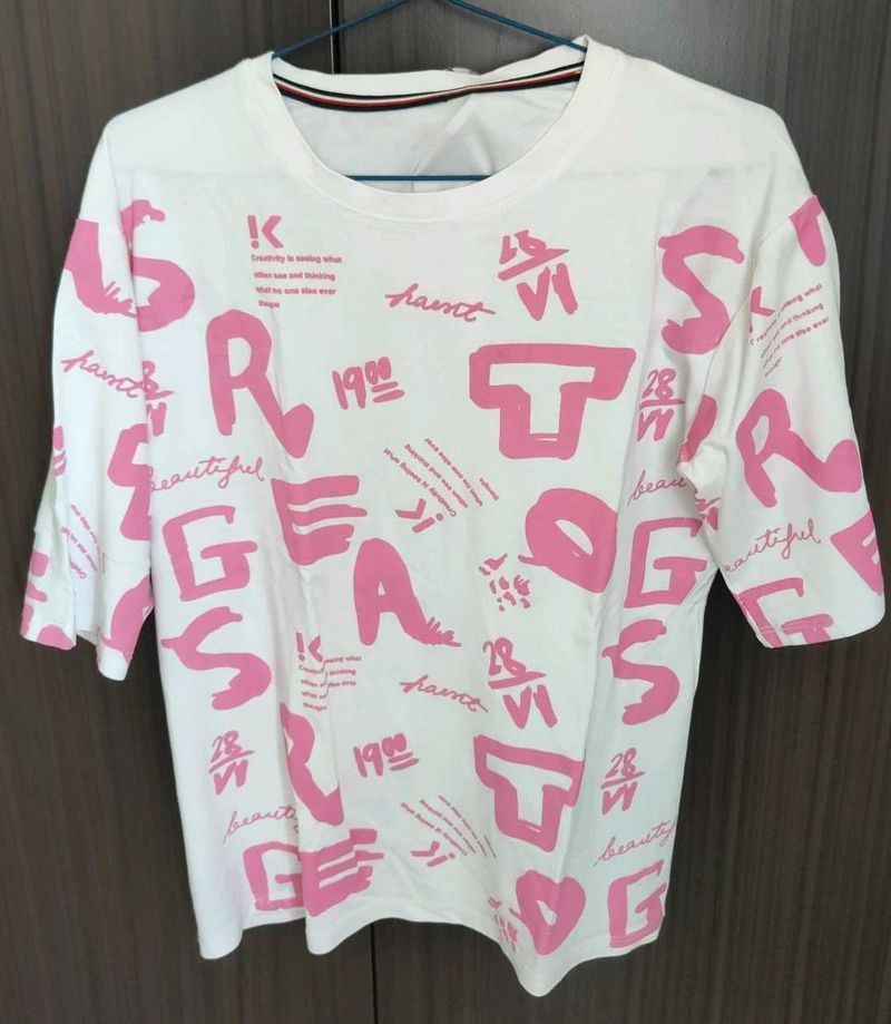 White &amp; Pink T-Shirt