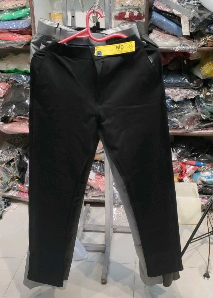 Black Straight Fit Trousers