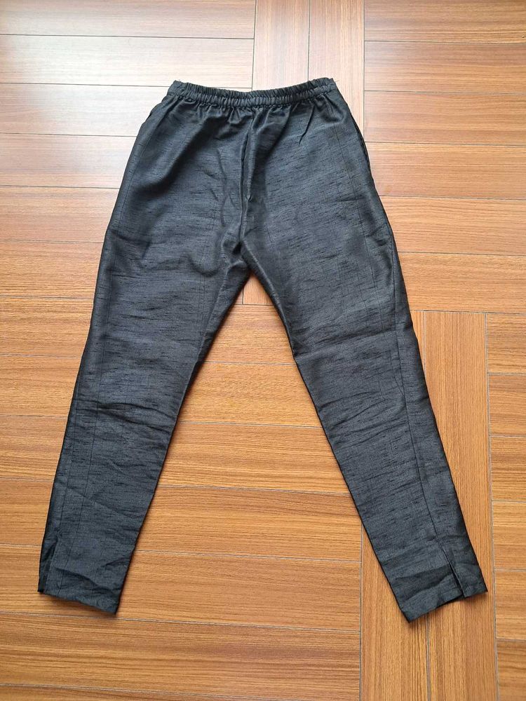 53) Black Silk Blend Pants- Price Drop