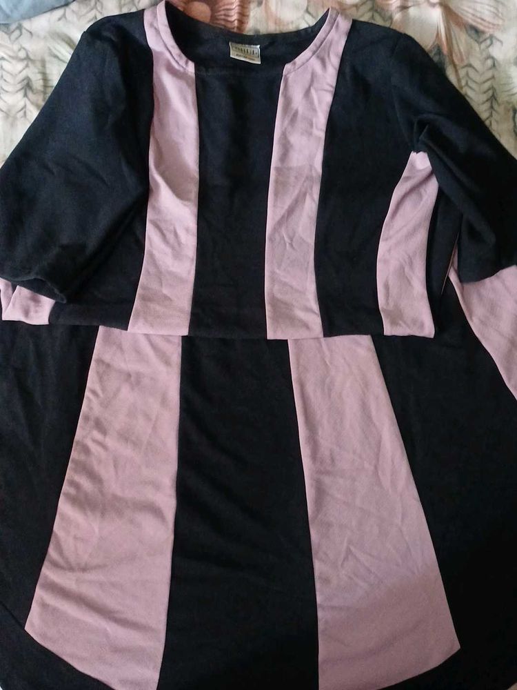 Black &amp; Pink Striped Kurta