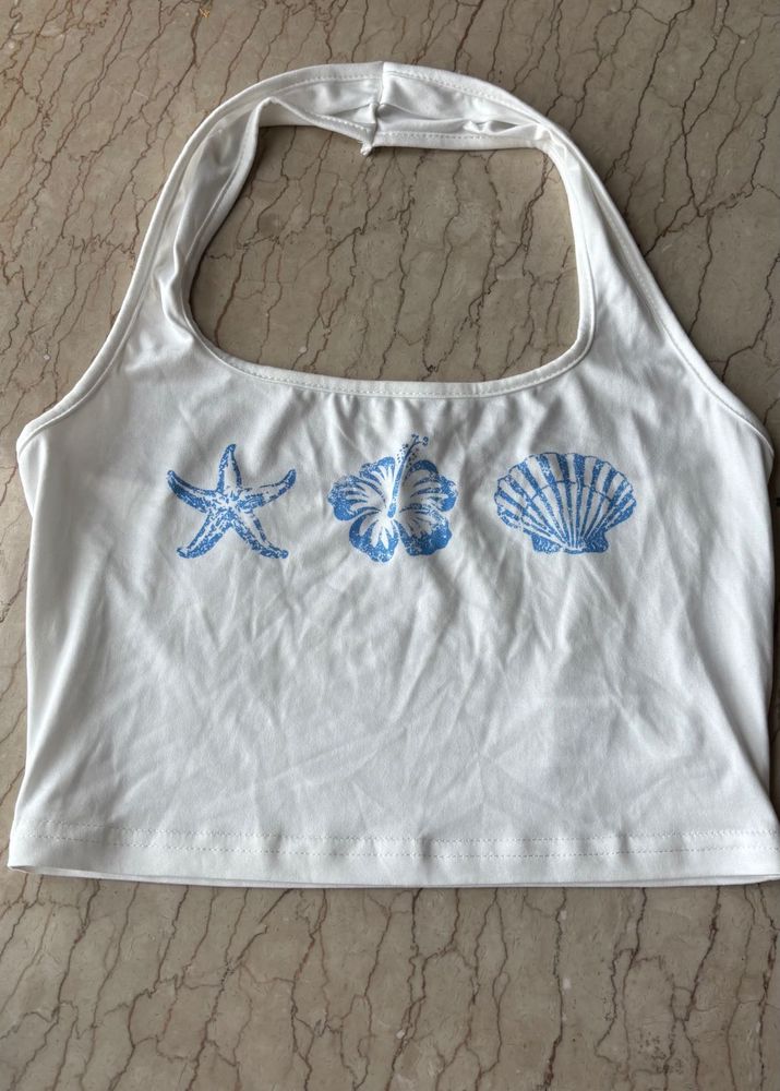 White Halter Top