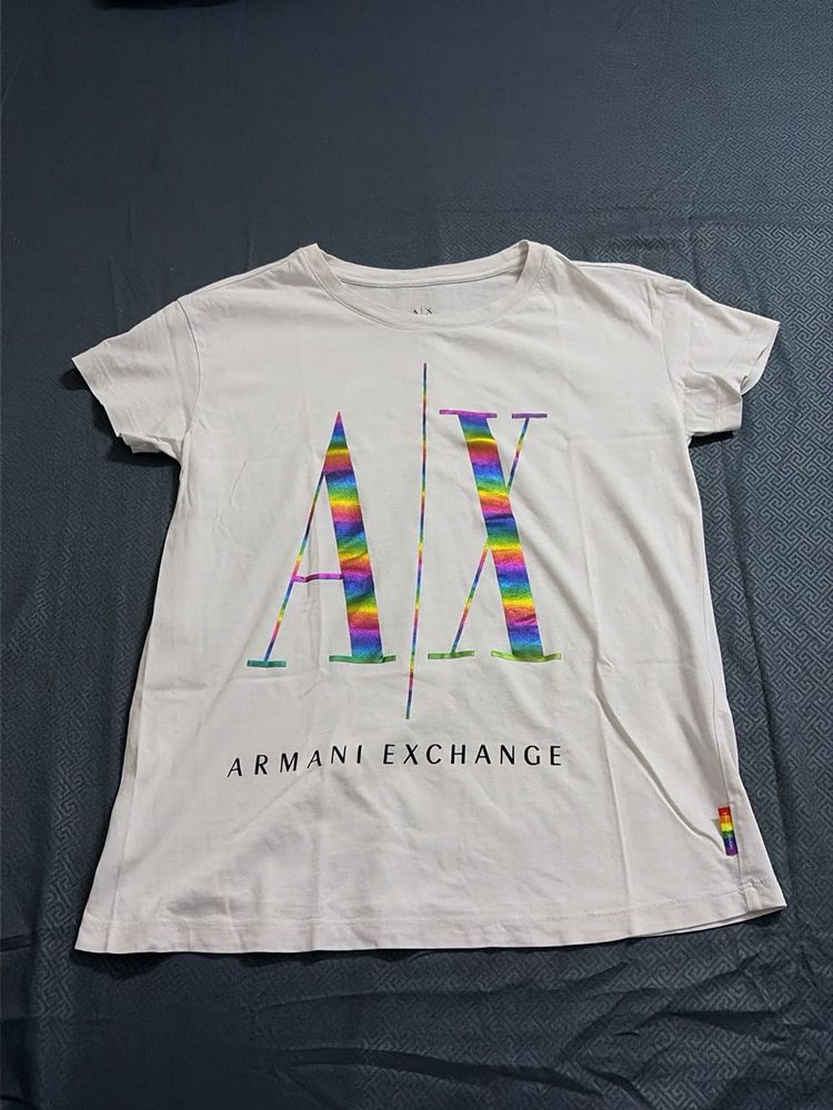 Armani Exchange Rainbow Logo T-Shirt