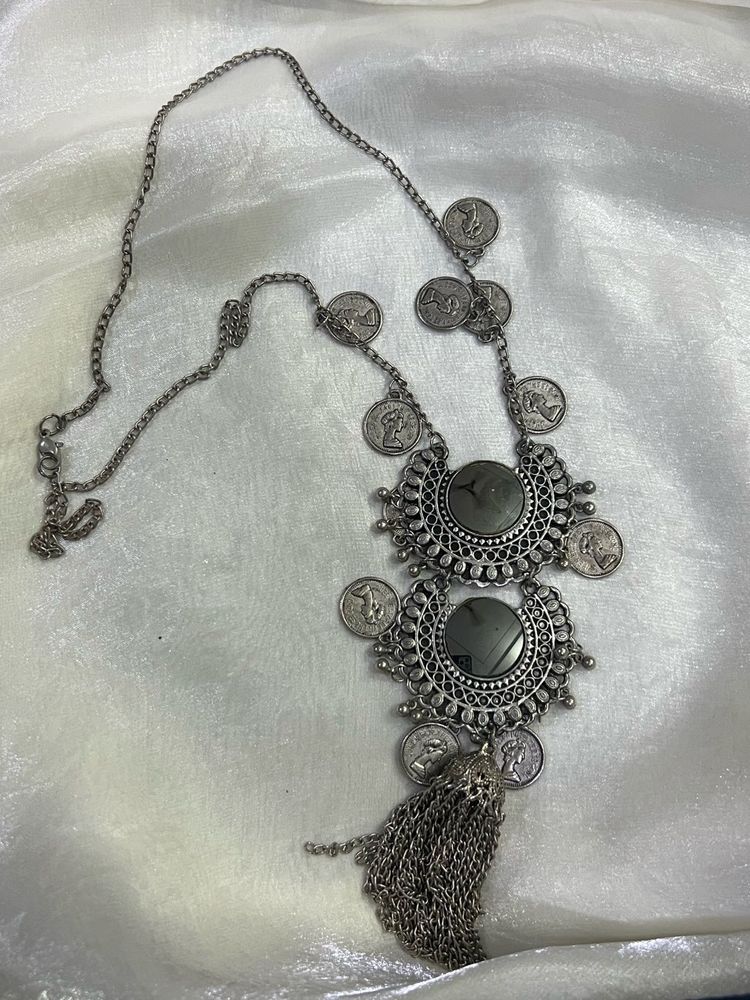 Boho Coin Tassel Necklace