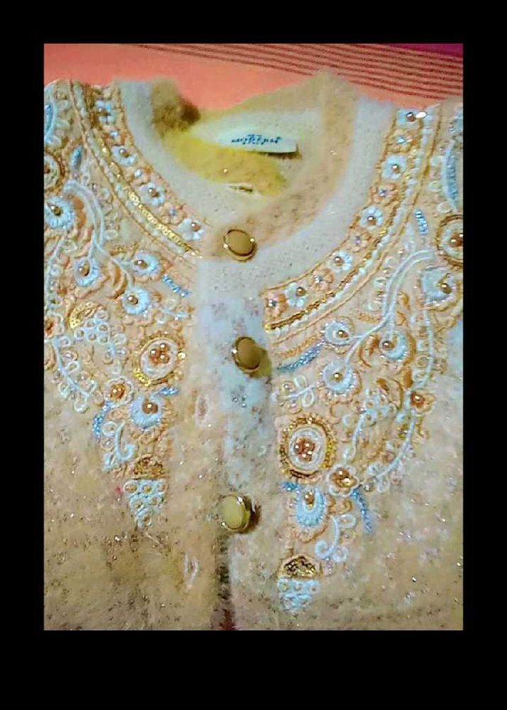 Embellished Fuzzy Sweater