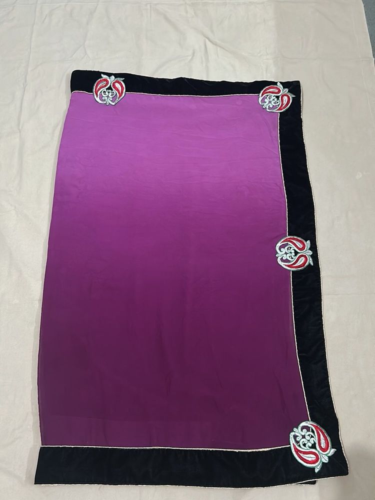 Ombre Purple Saree with Embroidered Border