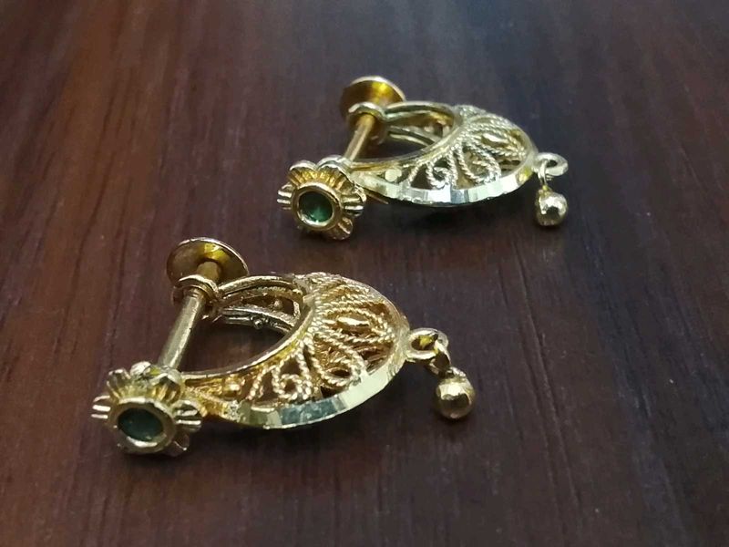 Elegant Gold-Tone Jhumka Earrings