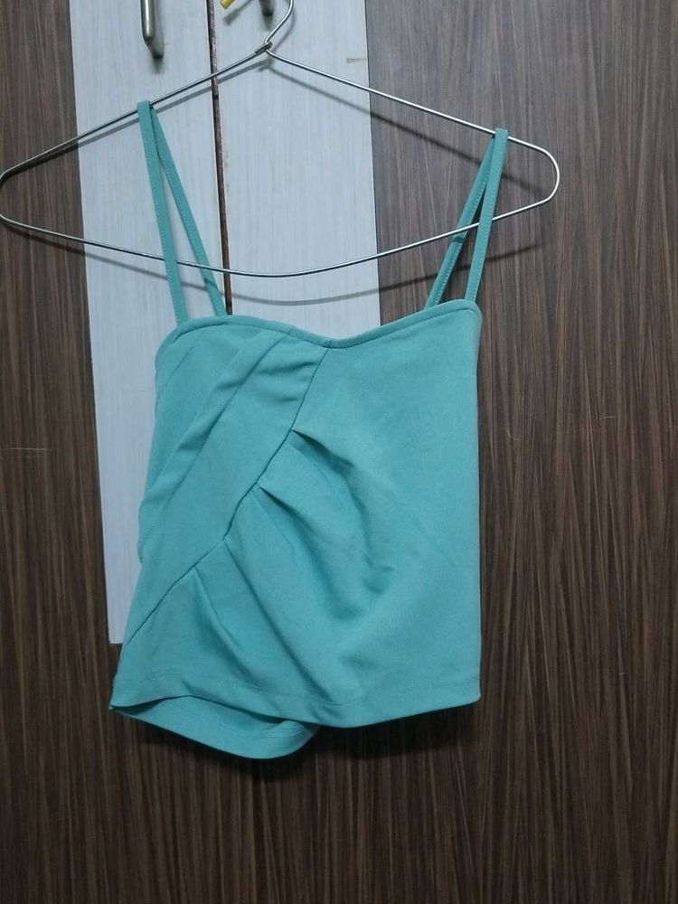 Teal Ruched Camisole Top
