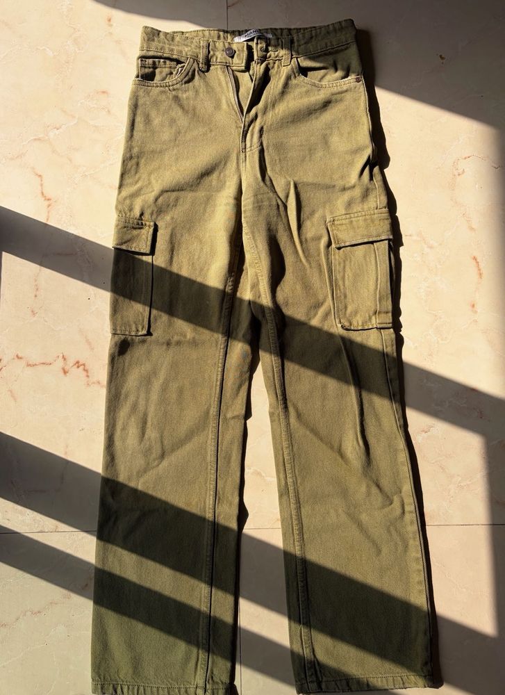 Corduroy Olive Green Cargo Pants